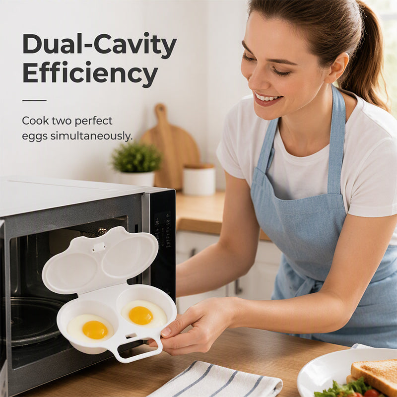 🥗🎁 50% OFF! Microwave Egg Poacher -Dual‑cavity, non‑stick & easy clean. Healthier than frying – stock up & save! 🏠✅