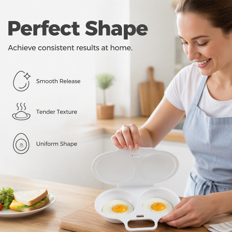 🥗🎁 50% OFF! Microwave Egg Poacher -Dual‑cavity, non‑stick & easy clean. Healthier than frying – stock up & save! 🏠✅