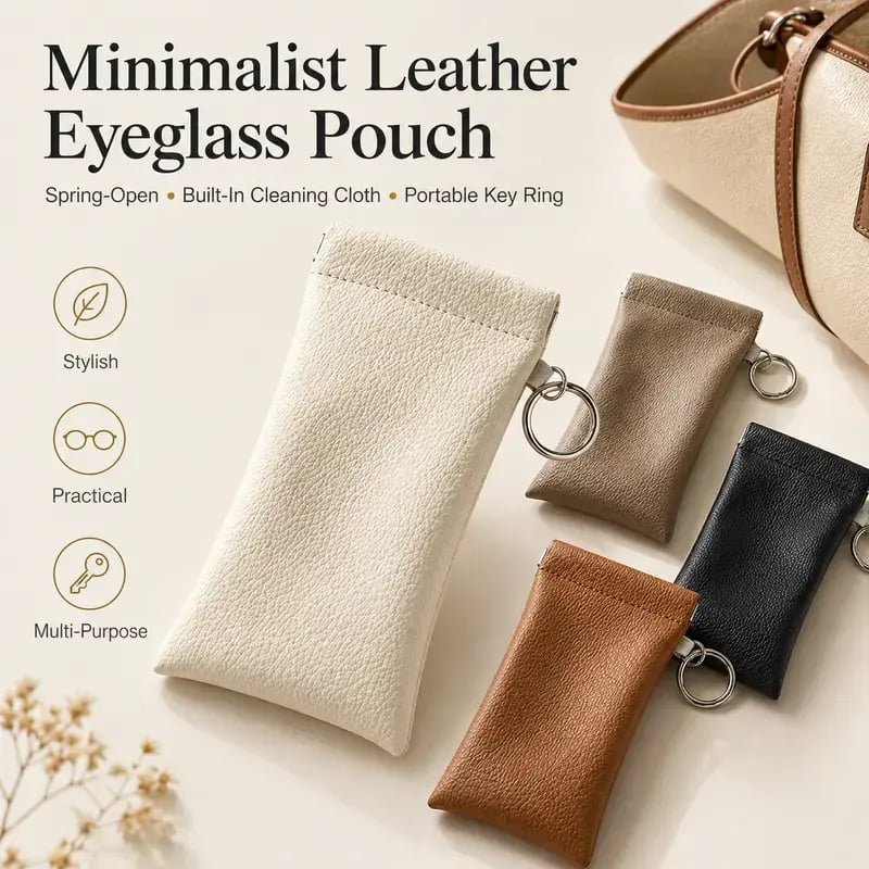 🎁Last 49% Off-Soft PU Leather Sunglasses -Pouch Elastic Opening Eyeglasses Bag