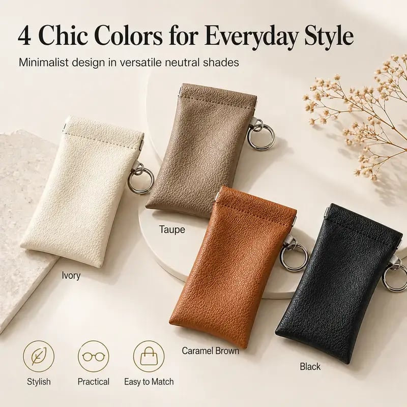🎁Last 49% Off-Soft PU Leather Sunglasses -Pouch Elastic Opening Eyeglasses Bag