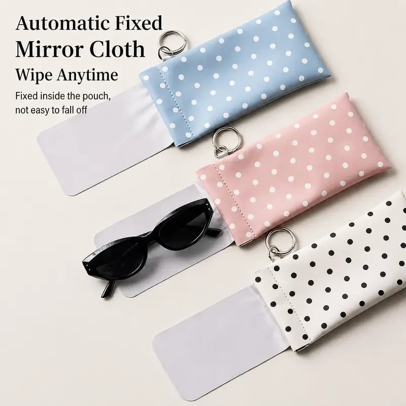 🎁Last 49% Off-Soft PU Leather Sunglasses -Pouch Elastic Opening Eyeglasses Bag