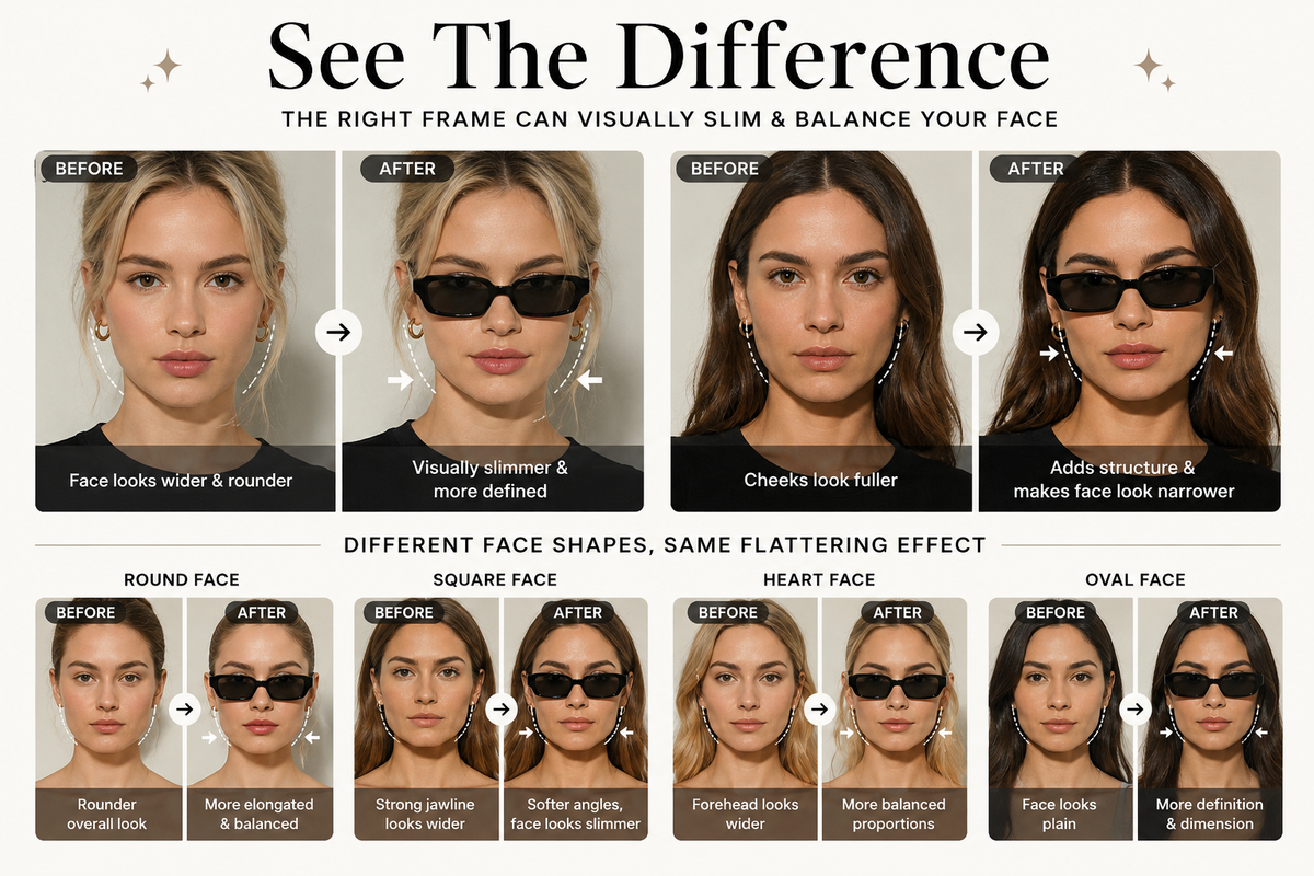 🖤 Slim-Face Rectangle Sunglasses