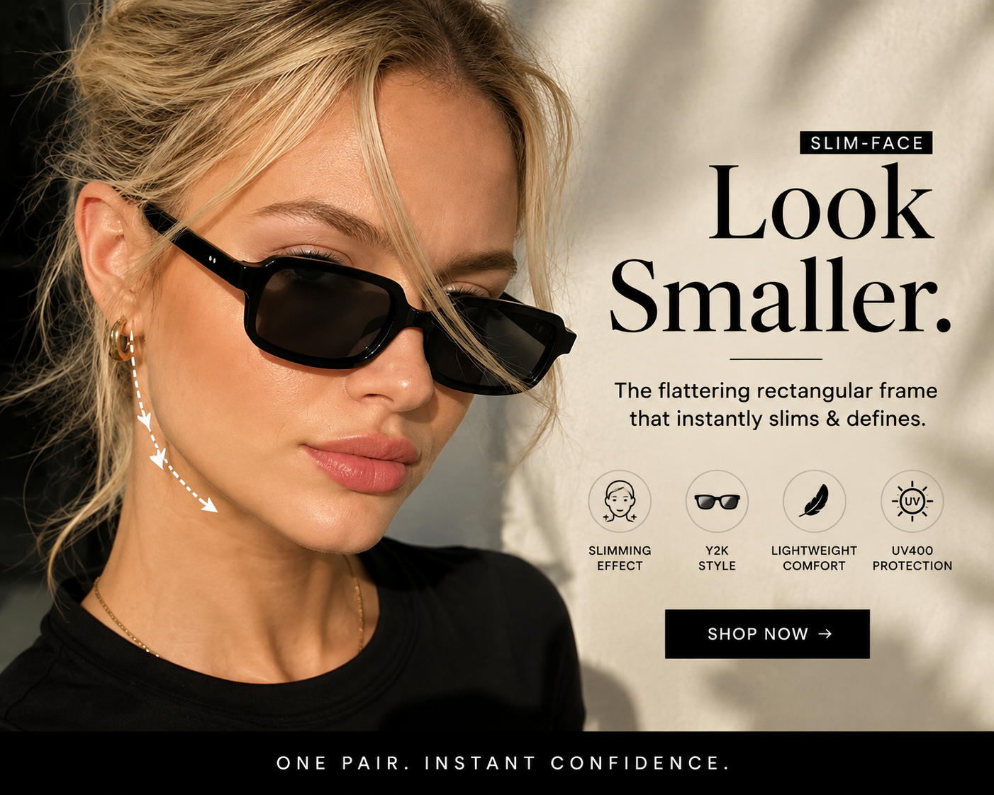 🖤 Slim-Face Rectangle Sunglasses