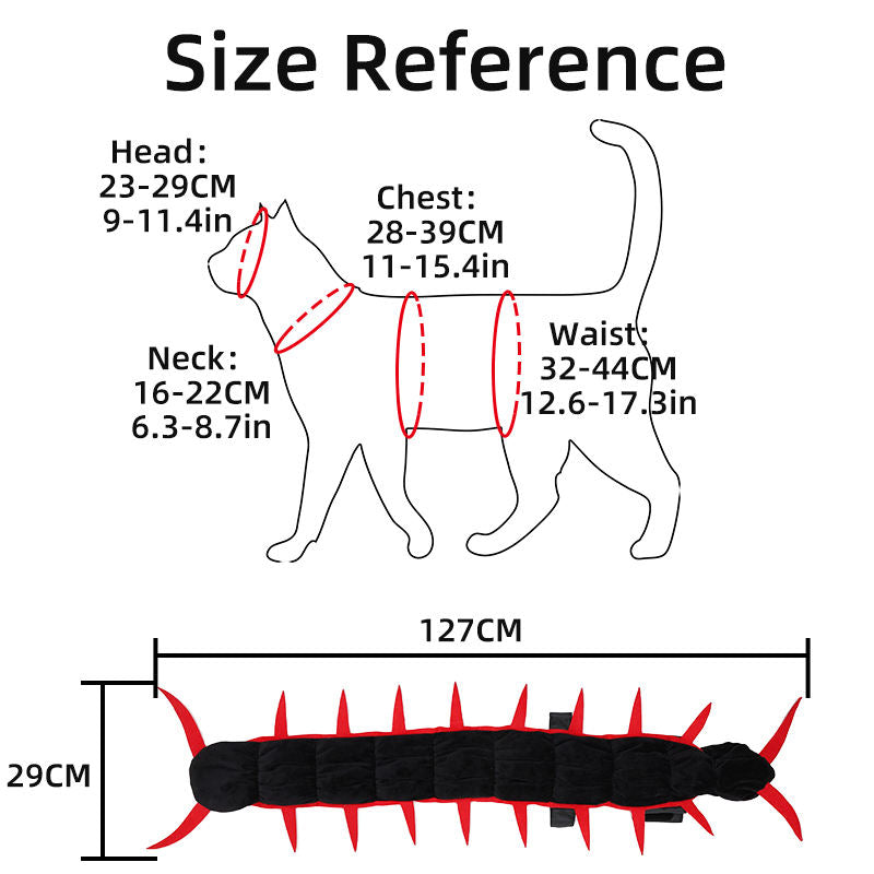 🐱🕷️Halloween Cat Centipede Costume, Funny Pet Role Play Outfit with Adjustable Shoulder Straps