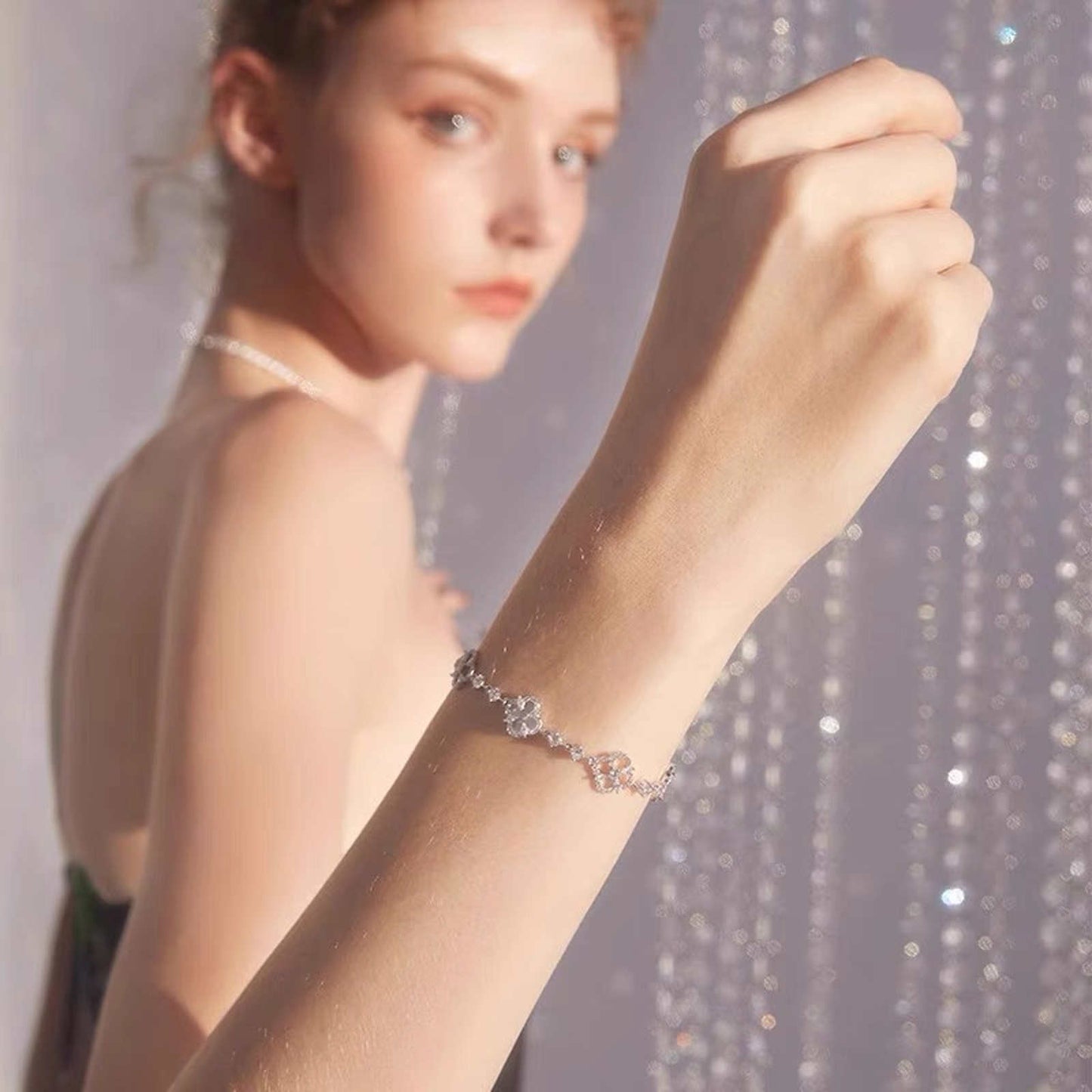 ☘️Crystal Clover Bracelets- Luxury Style 14K Gold Plated -Clover Bracelet Length Adjustable
