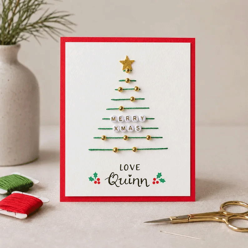 🎄Christmas Thread Art Card Kit – Create Beautiful Handmade Holiday Cards ✨