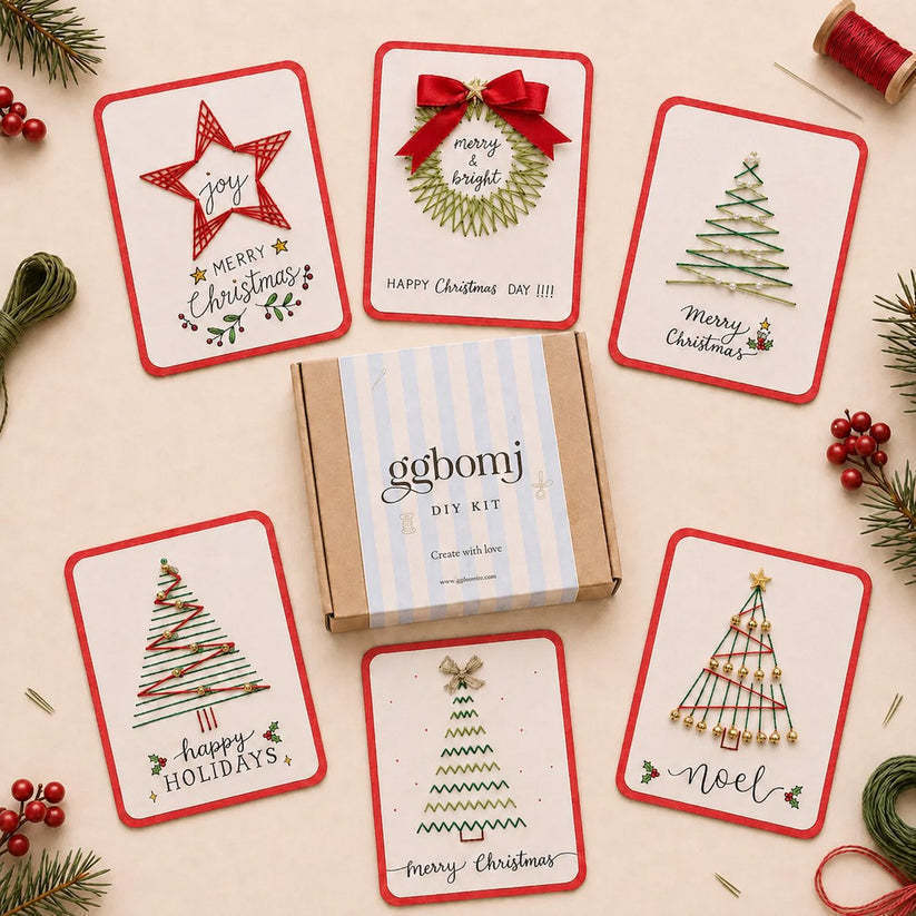 🎄Christmas Thread Art Card Kit – Create Beautiful Handmade Holiday Cards ✨