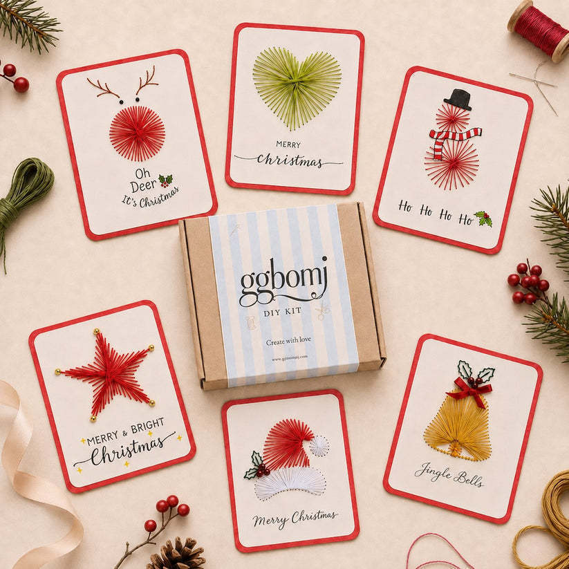 🎄Christmas Thread Art Card Kit – Create Beautiful Handmade Holiday Cards ✨
