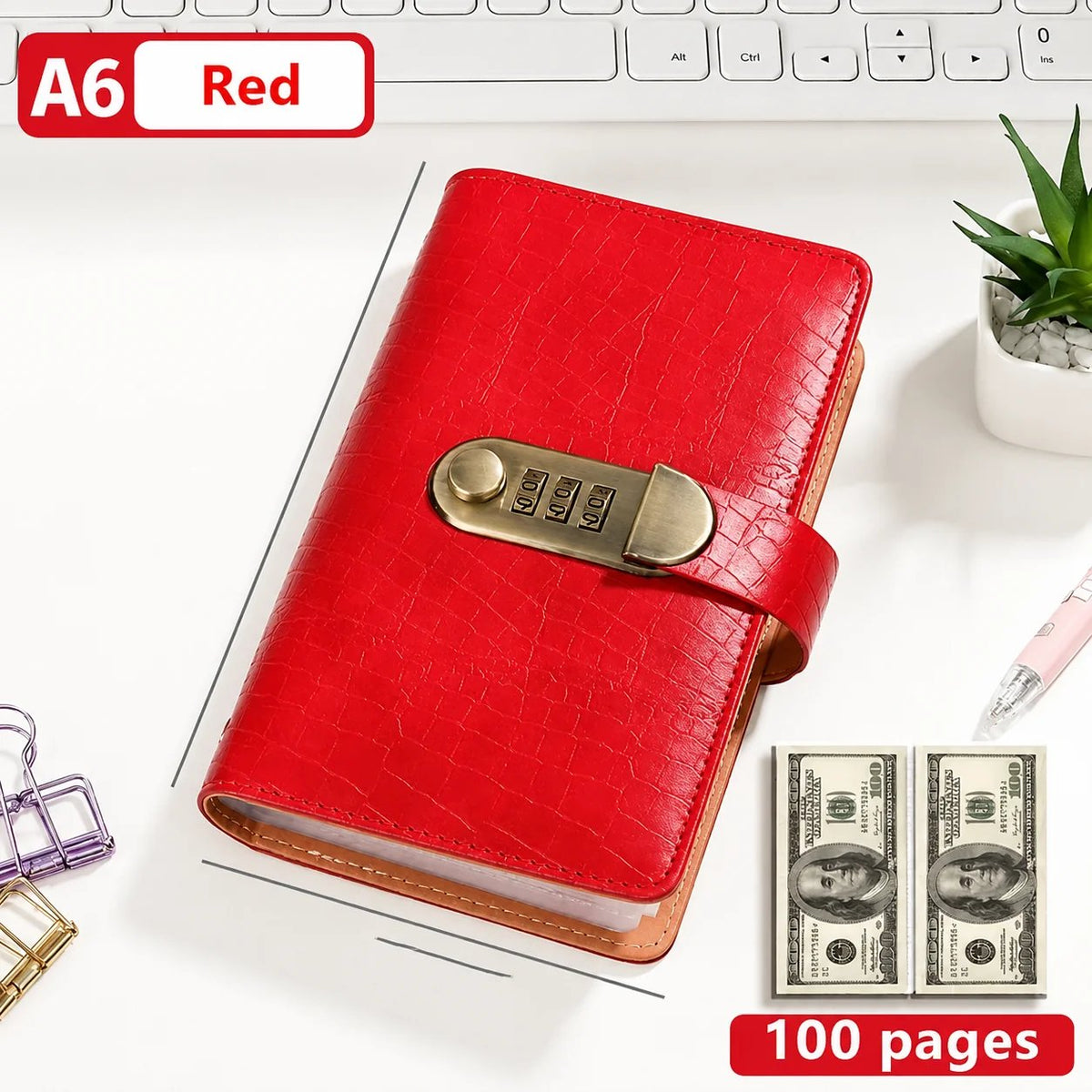 💵100-Pocket Currency Collector Album with Combination Lock