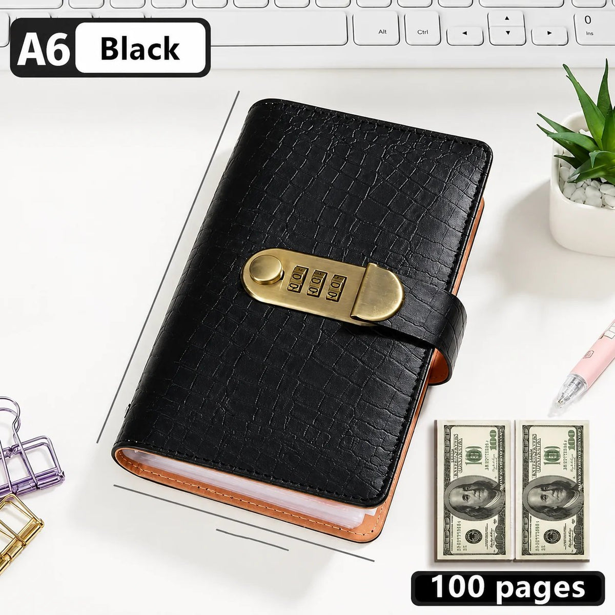 💵100-Pocket Currency Collector Album with Combination Lock