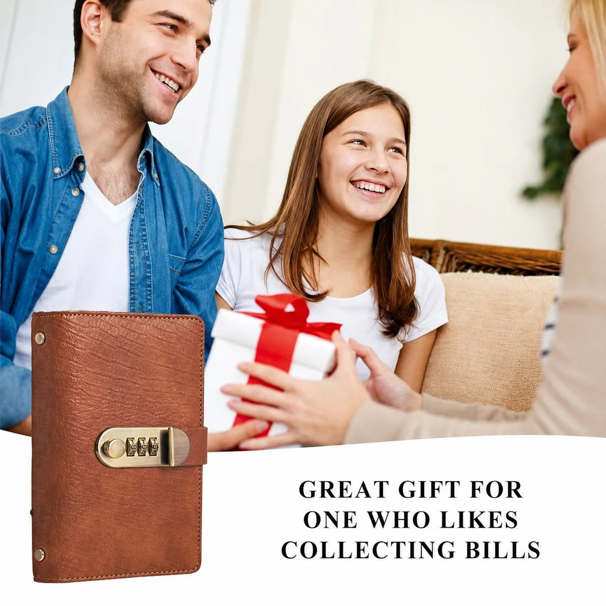 💵100-Pocket Currency Collector Album with Combination Lock