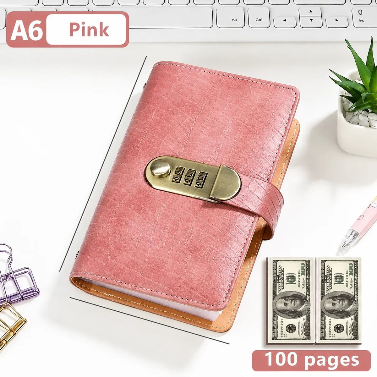 💵100-Pocket Currency Collector Album with Combination Lock