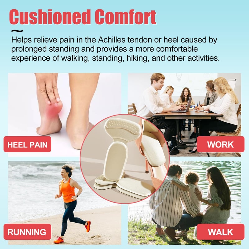 🥿Anti-slip Heel Liners Soft Cushion Heel Protector Pads for Women Men Shoes