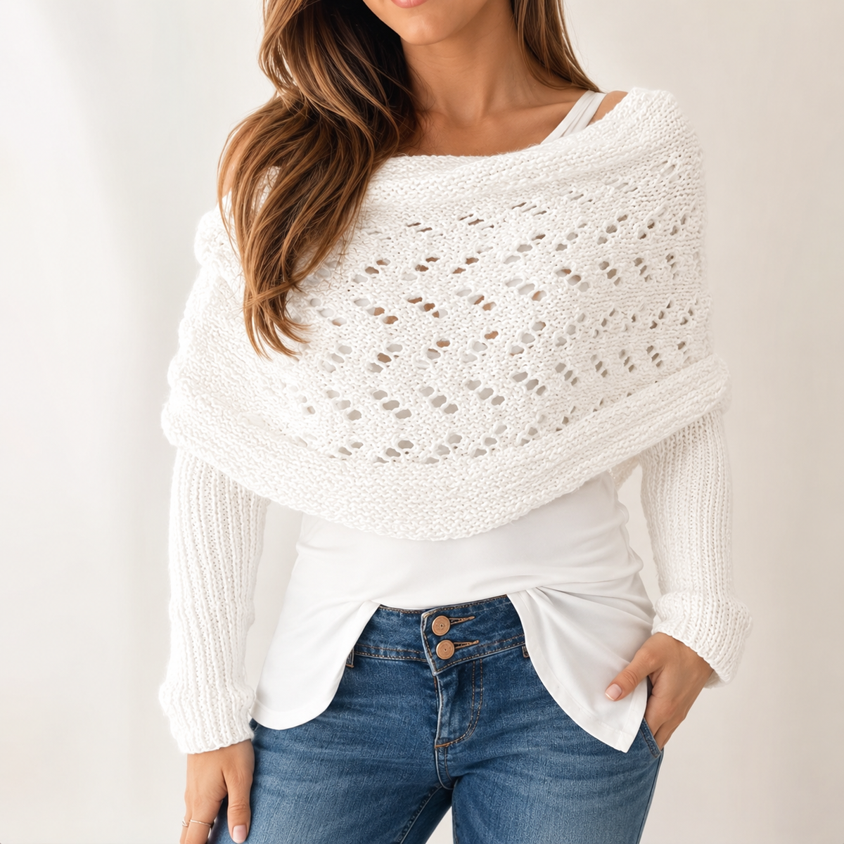 🧣Cozy Knit Wrap Shawl – Effortless Fall Layer