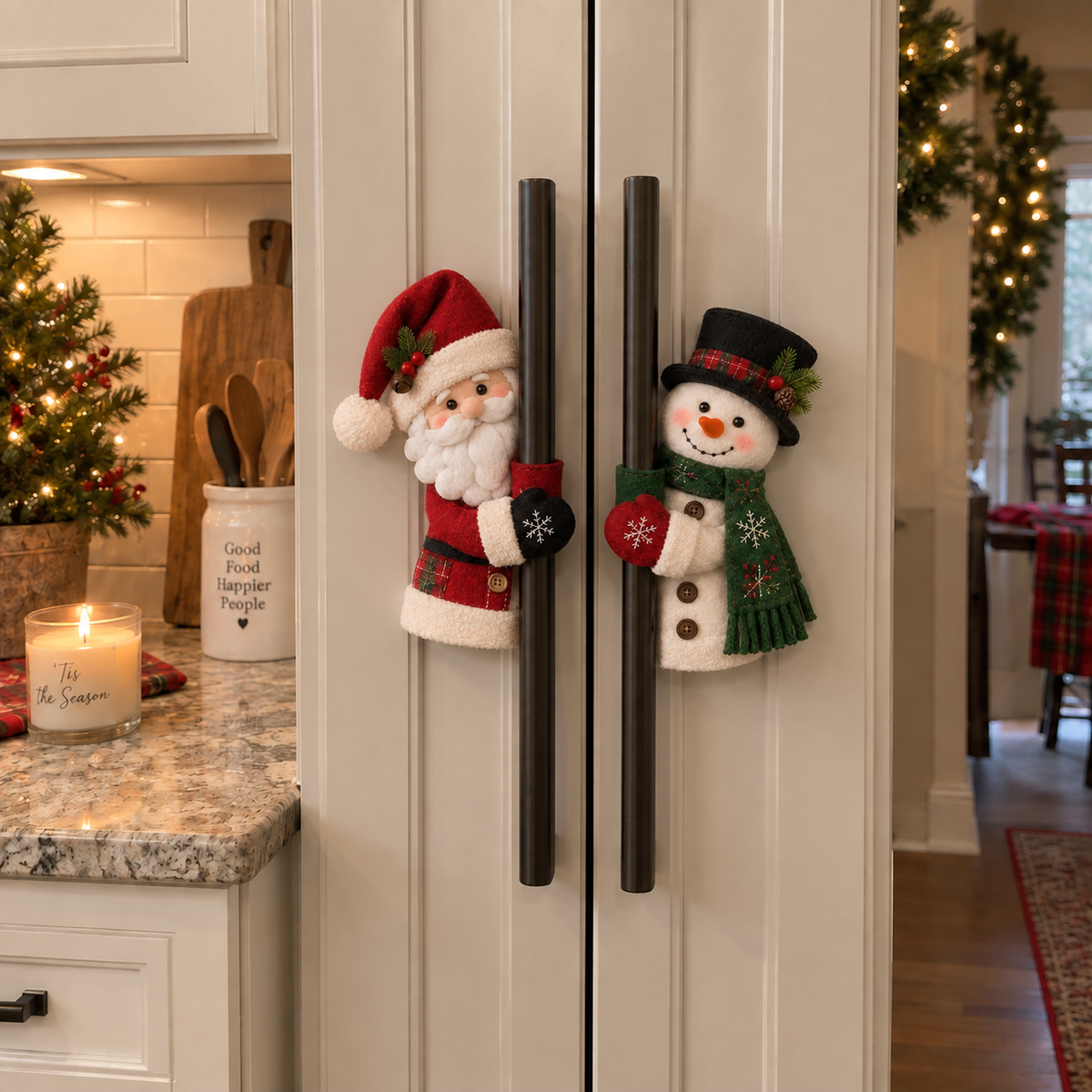 🎄Christmas Santa & Snowman Kitchen Decor – Set of 2