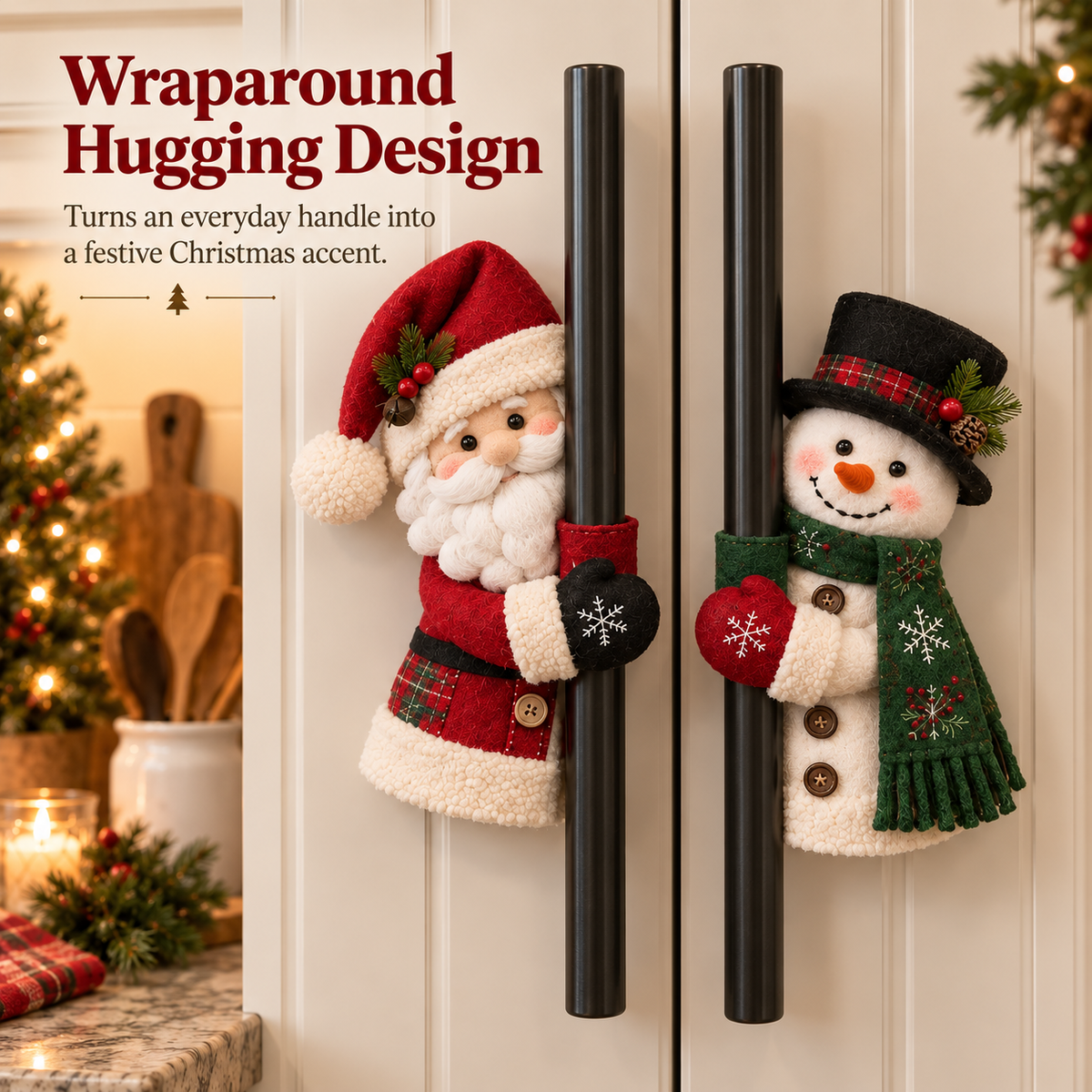 🎄Christmas Santa & Snowman Kitchen Decor – Set of 2