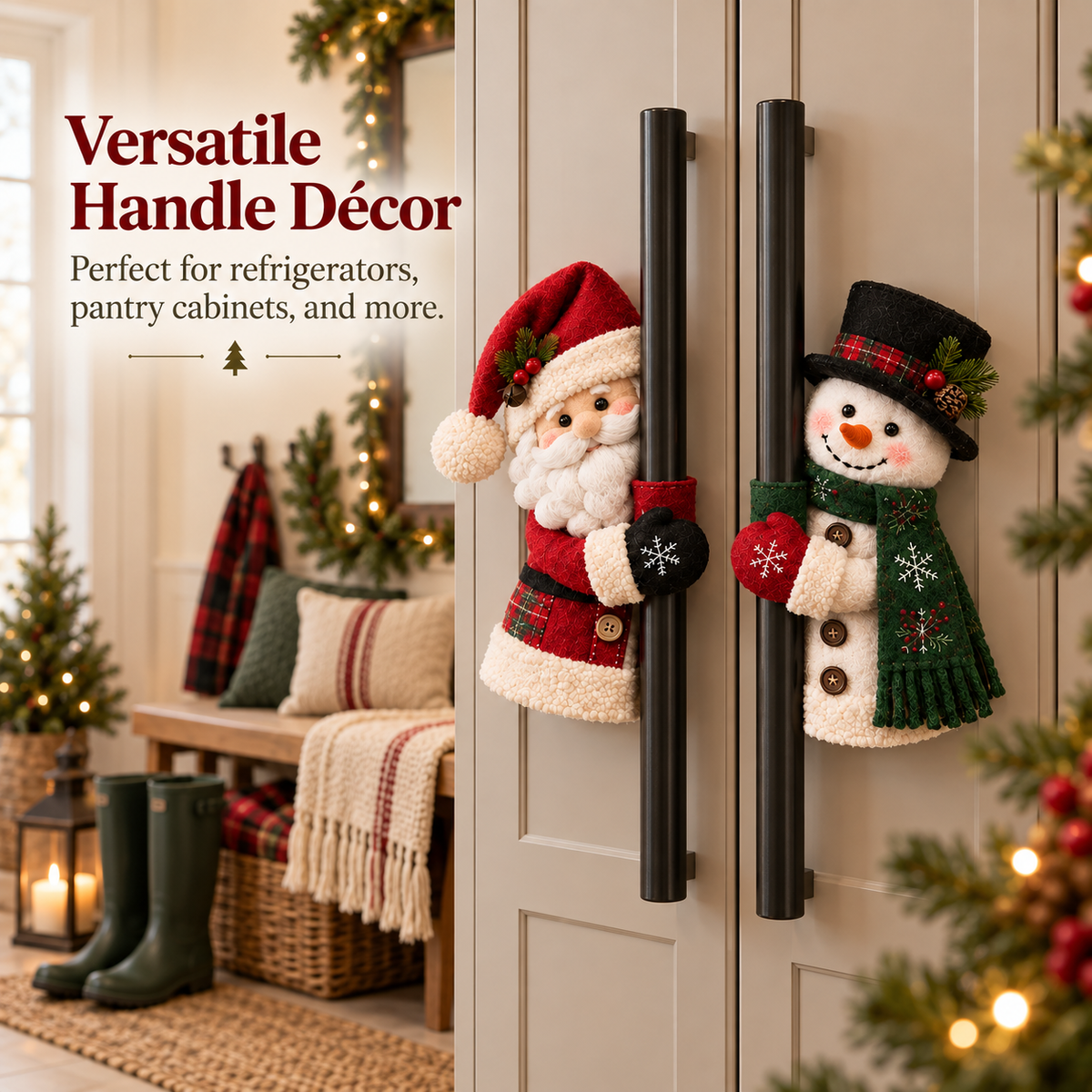 🎄Christmas Santa & Snowman Kitchen Decor – Set of 2