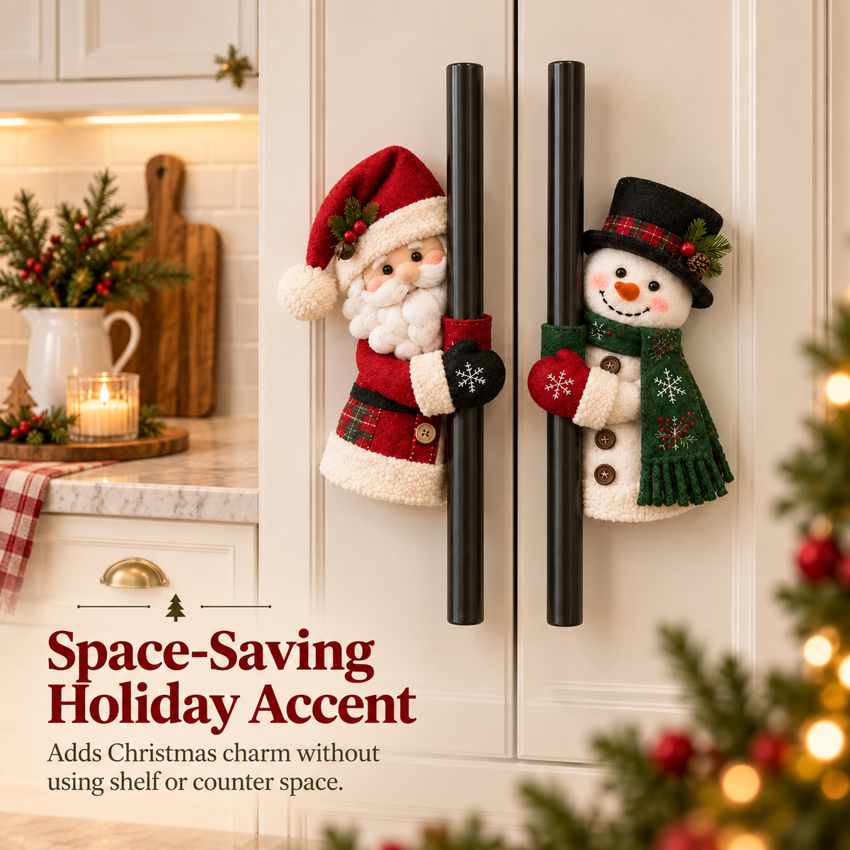 🎄Christmas Santa & Snowman Kitchen Decor – Set of 2