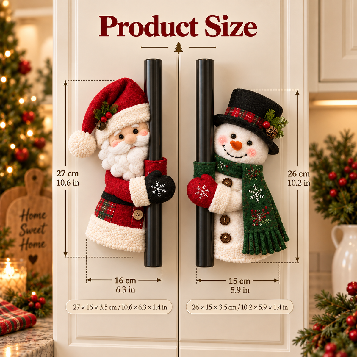 🎄Christmas Santa & Snowman Kitchen Decor – Set of 2
