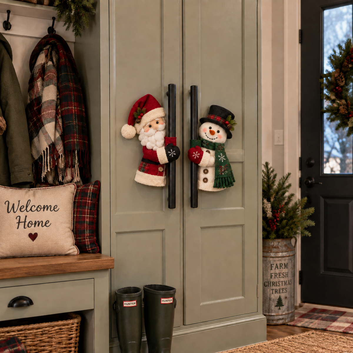 🎄Christmas Santa & Snowman Kitchen Decor – Set of 2