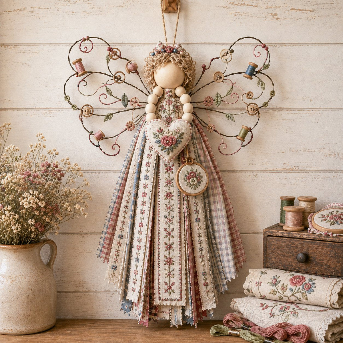 🪽 Angel Fabric Hanging DIY Kit – Create a Handmade Angel Full of Meaning（🎁 Buy 2, Get 1 FREE）