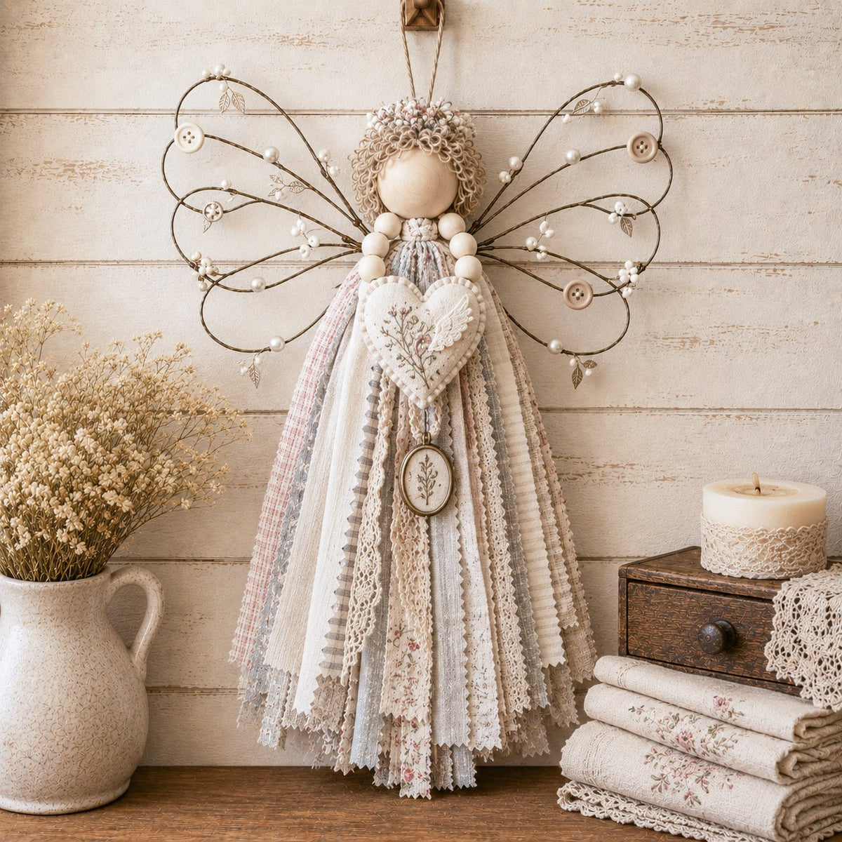 🪽 Angel Fabric Hanging DIY Kit – Create a Handmade Angel Full of Meaning（🎁 Buy 2, Get 1 FREE）