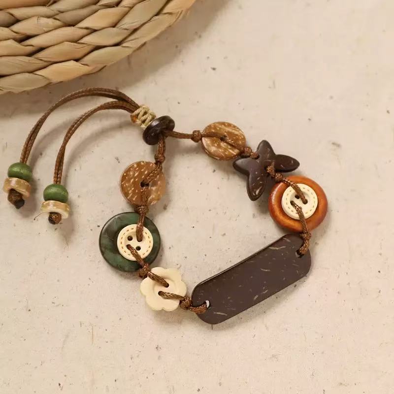 💐Handcrafted Button Charm Bracelet Unique Details. Cozy Style. Made to Feel Like Yours.