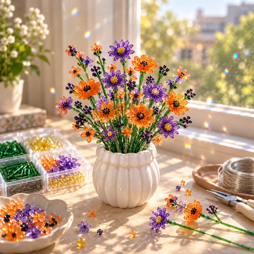🌺DIY Beaded Wildflower Bouquet Kit – Handmade Crystal Flower Craft Set🎁Buy 2 Get 1 FREE — Add Any 3 Pcs To Cart🎉