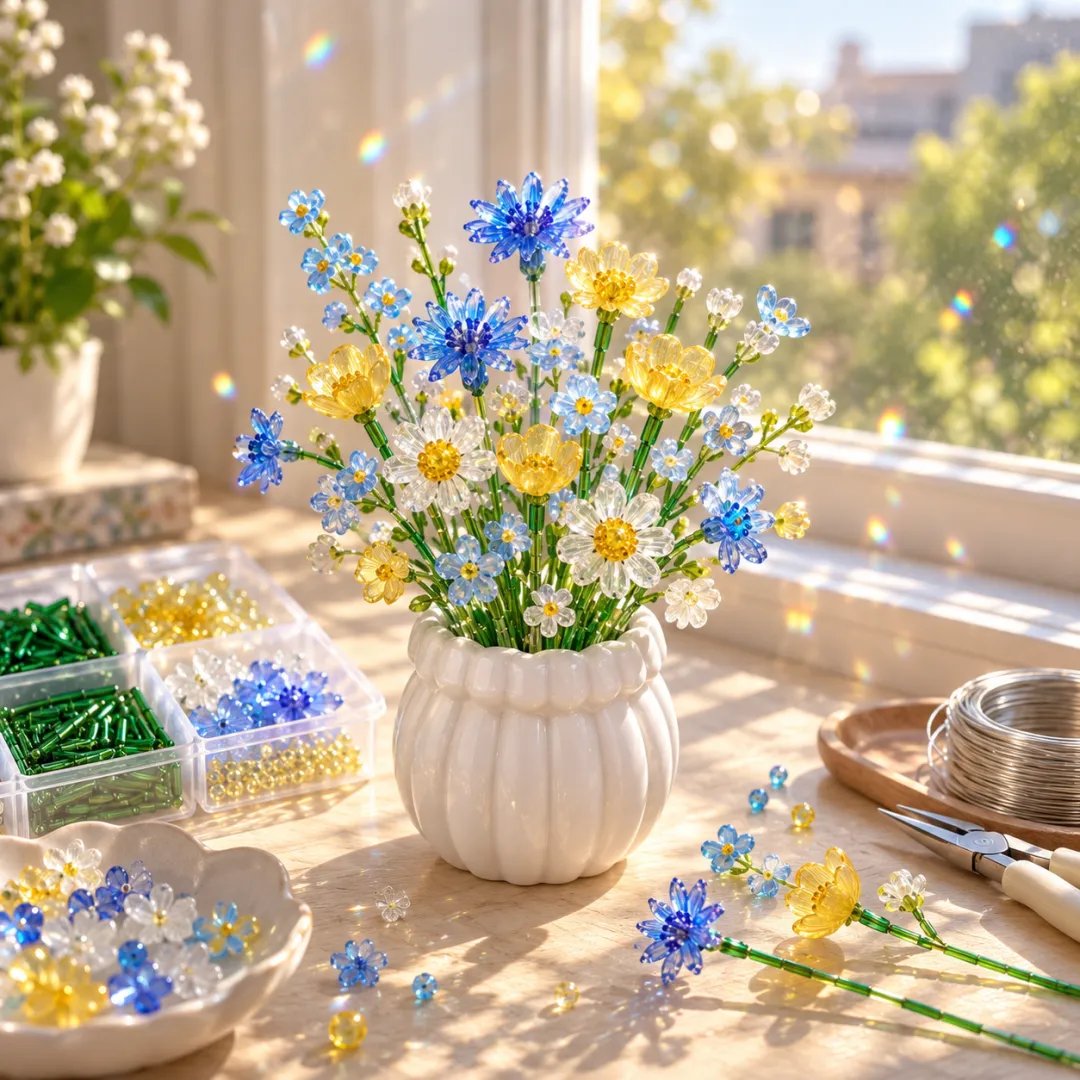 🌺DIY Beaded Wildflower Bouquet Kit – Handmade Crystal Flower Craft Set🎁Buy 2 Get 1 FREE — Add Any 3 Pcs To Cart🎉