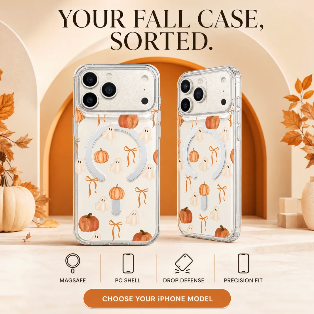 🎃Halloween Decorations🎃Ghost Pumpkin Orange Bow Watercolor Phone Case for iPhone 17-11 Pro Max