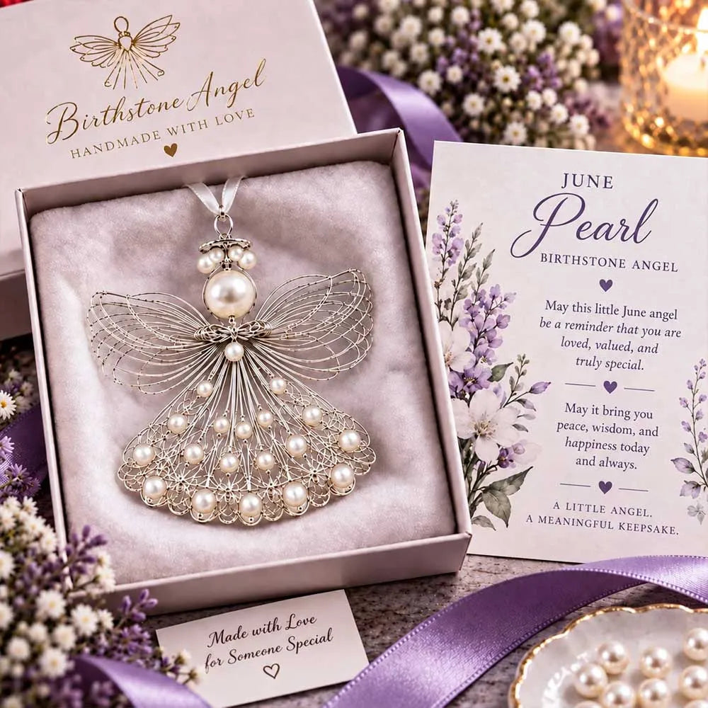 BUY 3 GET 1 FREE– 👼Handmade Birthstone Angel Wire Ornament |12 Meaningful Birthstone Colors with Keepsake Card ✨