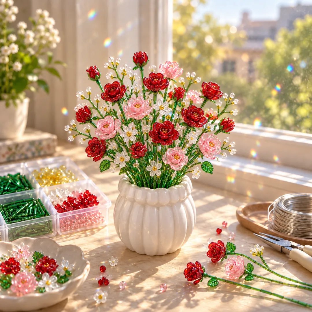 🌺DIY Beaded Wildflower Bouquet Kit – Handmade Crystal Flower Craft Set🎁Buy 2 Get 1 FREE — Add Any 3 Pcs To Cart🎉