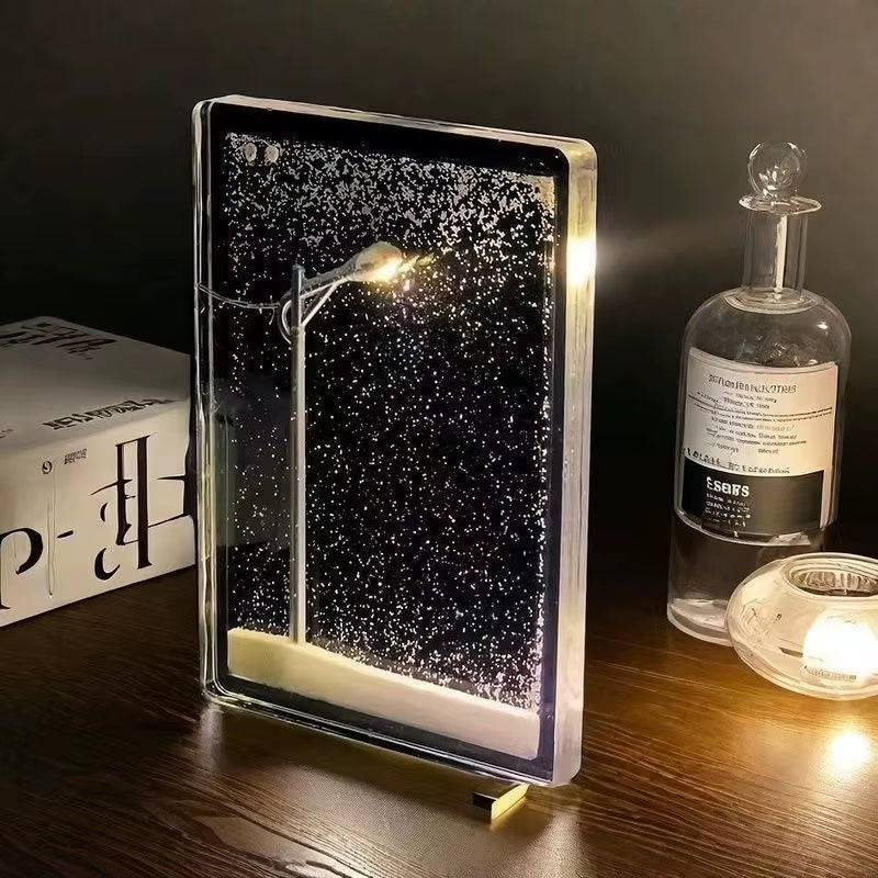 🎅Super Romantic Snow Lights，Flowing Resin DIY Night Light Handmade Craft Kit Gift 🎁for Girlfriend Bestie Snow Scene Lamp