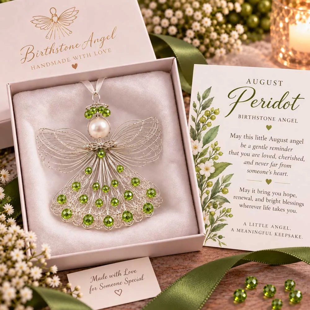 BUY 3 GET 1 FREE– 👼Handmade Birthstone Angel Wire Ornament |12 Meaningful Birthstone Colors with Keepsake Card ✨
