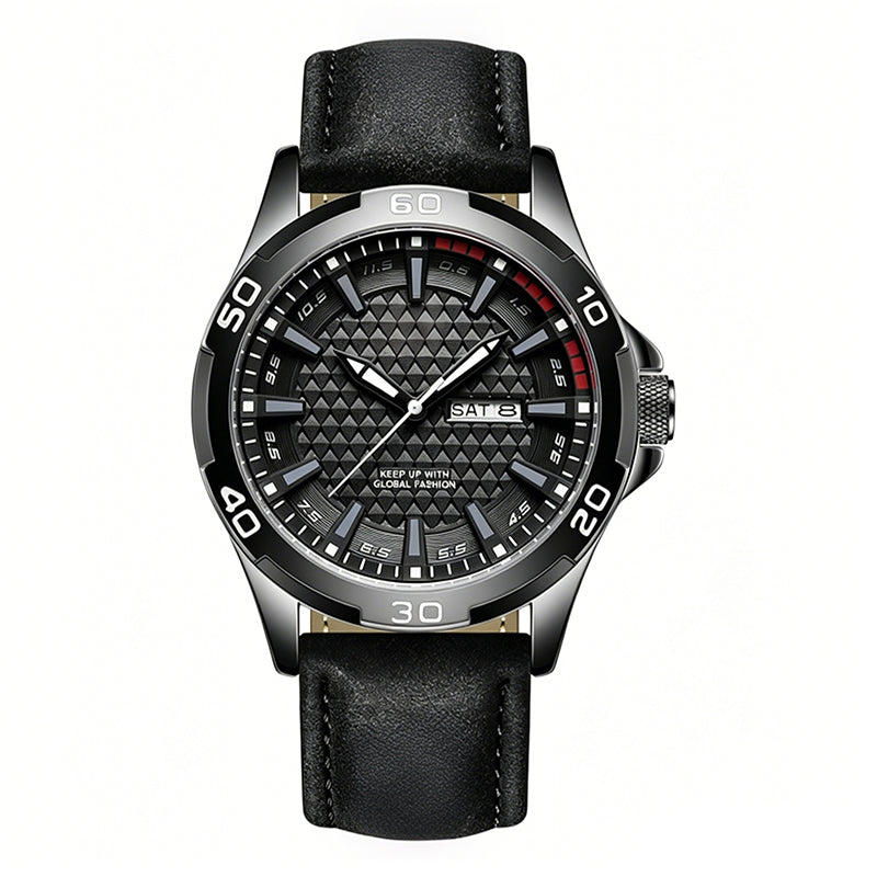 ⌚LIMITED-TIME50% OFF!💥Men's Luminous Quartz 30M Sports Wristwatch – 3D Geometric Dial, Anti-Scratch, Water Resistant ✨