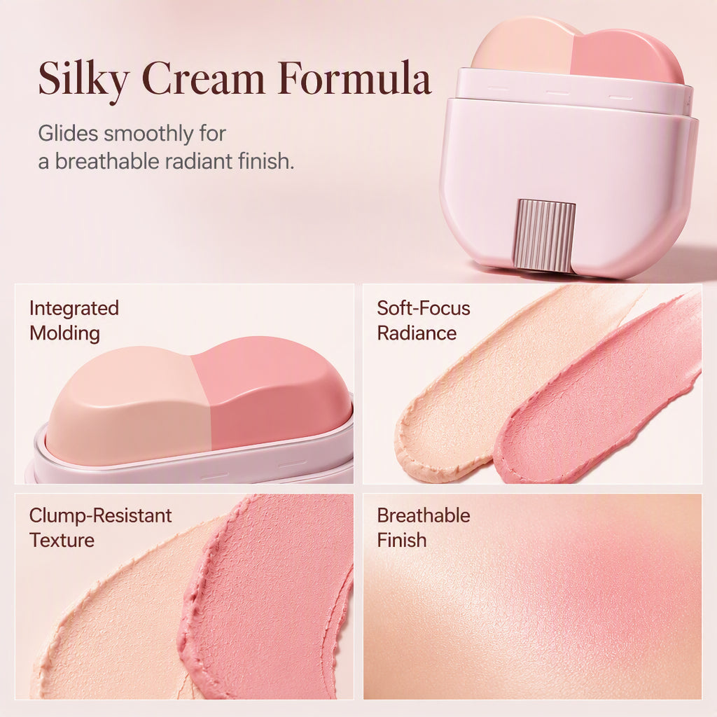 🪞2-in-1 Long-Lasting Highlighter & Blush Stick