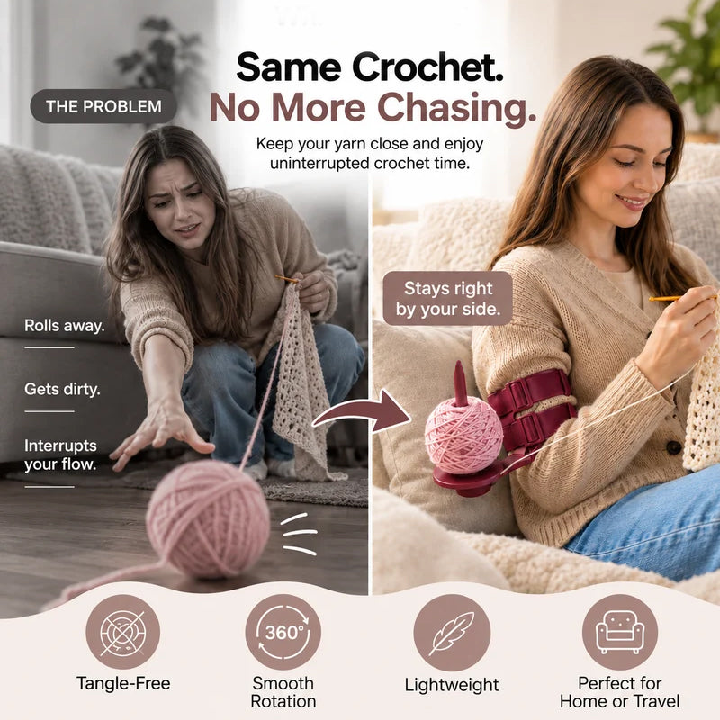 📢📢50% OFF !! ⏰Wearable Arm Yarn Holder with Adjustable Dual Straps