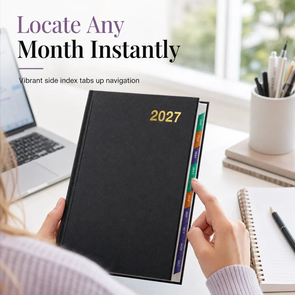 A5 Daily Planner with Colored Monthly Tabs