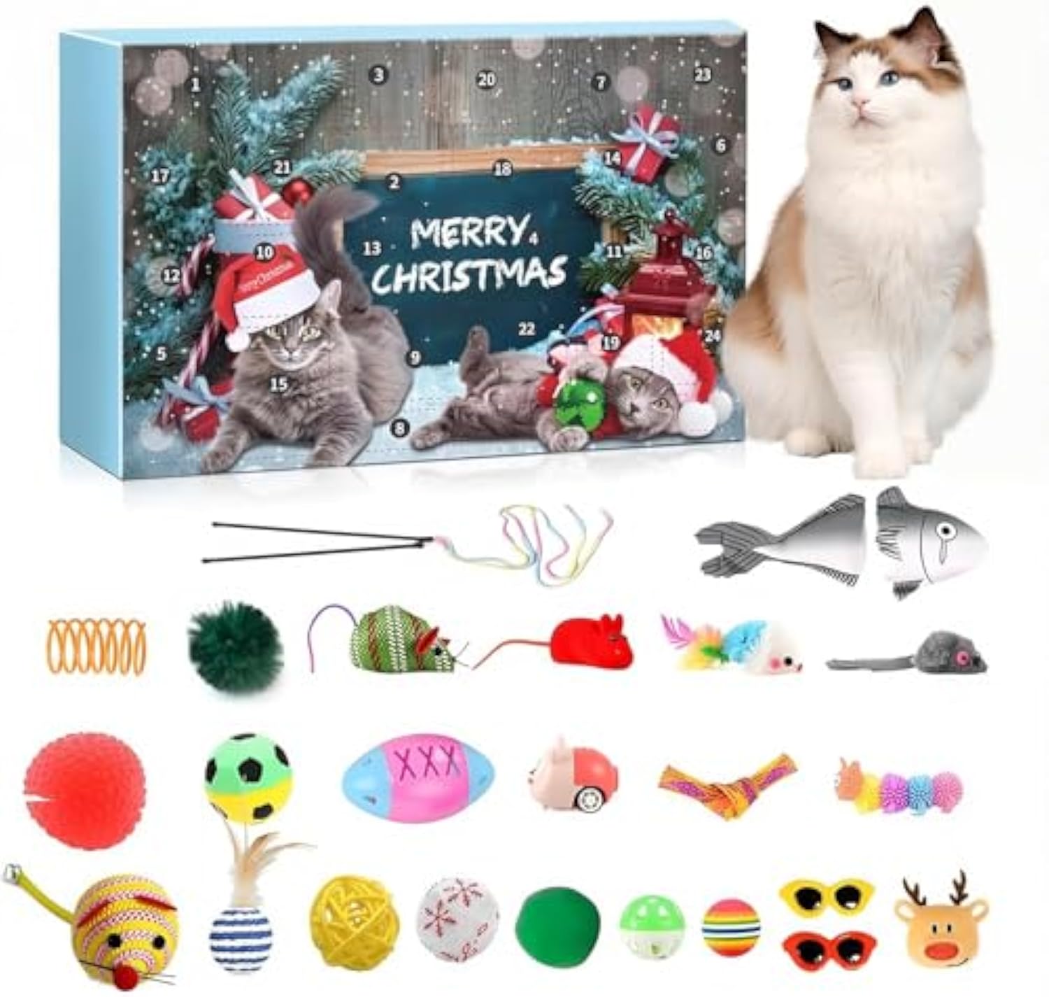 🔥HOT SOLD-Kitten Advent Calendar, Christmas Interactive Cat Toys