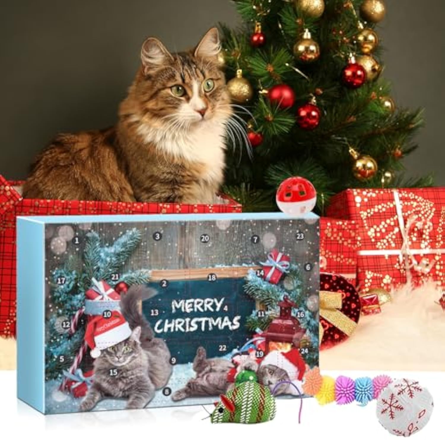 🔥HOT SOLD-Kitten Advent Calendar, Christmas Interactive Cat Toys